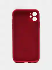 Вишнёвый чехол Silicone Case iPhone 11 с защитой камеры с бархатной подкладкой