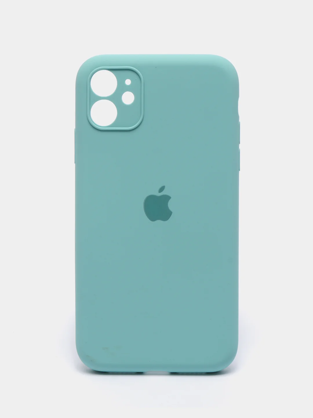 Бирюзовый чехол Silicone Case iPhone 11 с защитой камеры с бархатной подкладкой