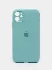 Бирюзовый чехол Silicone Case iPhone 11 с защитой камеры с бархатной подкладкой