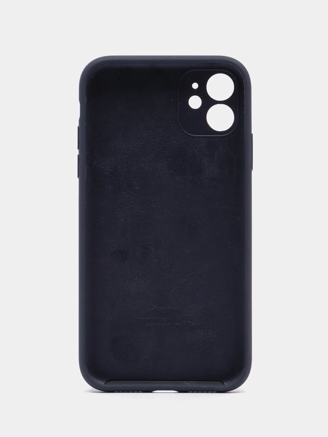 Темно-синий чехол Silicone Case iPhone 11 с защитой камеры с бархатной подкладкой
