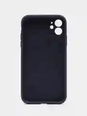 Темно-синий чехол Silicone Case iPhone 11 с защитой камеры с бархатной подкладкой