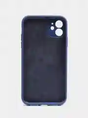 Синий чехол Silicone Case iPhone 11 с защитой камеры с бархатной подкладкой