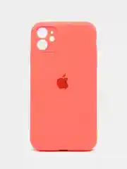 Коралловый чехол Silicone Case iPhone 11 с защитой камеры с бархатной подкладкой