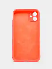 Коралловый чехол Silicone Case iPhone 11 с защитой камеры с бархатной подкладкой