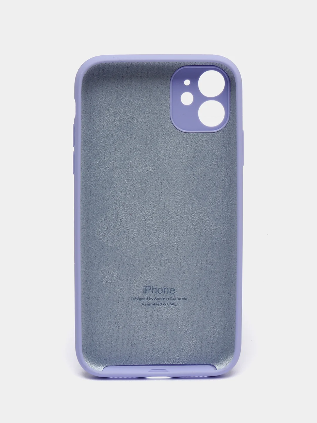 Лавандовый чехол Silicone Case iPhone 11 с защитой камеры с бархатной подкладкой