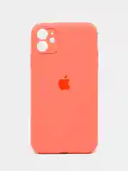 Кораллово-розовый чехол Silicone Case iPhone 11 с защитой камеры с бархатной подкладкой