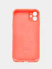 Кораллово-розовый чехол Silicone Case iPhone 11 с защитой камеры с бархатной подкладкой