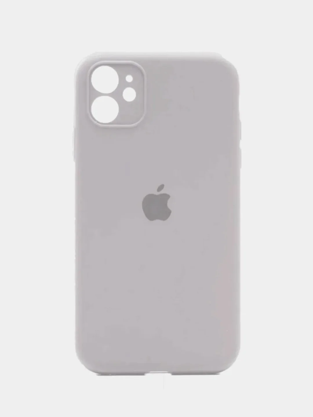 Серый меланж чехол Silicone Case iPhone 11 с защитой камеры с бархатной подкладкой