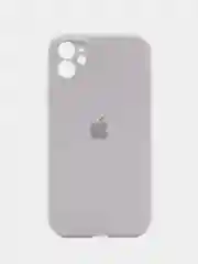 Серый меланж чехол Silicone Case iPhone 11 с защитой камеры с бархатной подкладкой