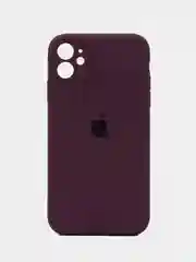 Багровый чехол Silicone Case iPhone 11 с защитой камеры с бархатной подкладкой