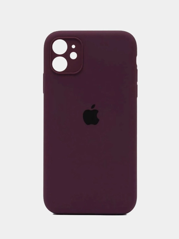 Чехол Silicone Case iPhone 11 с защитой камеры с бархатной подкладкой