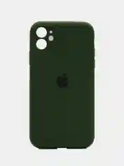 Зеленый чехол Silicone Case iPhone 11 с защитой камеры с бархатной подкладкой