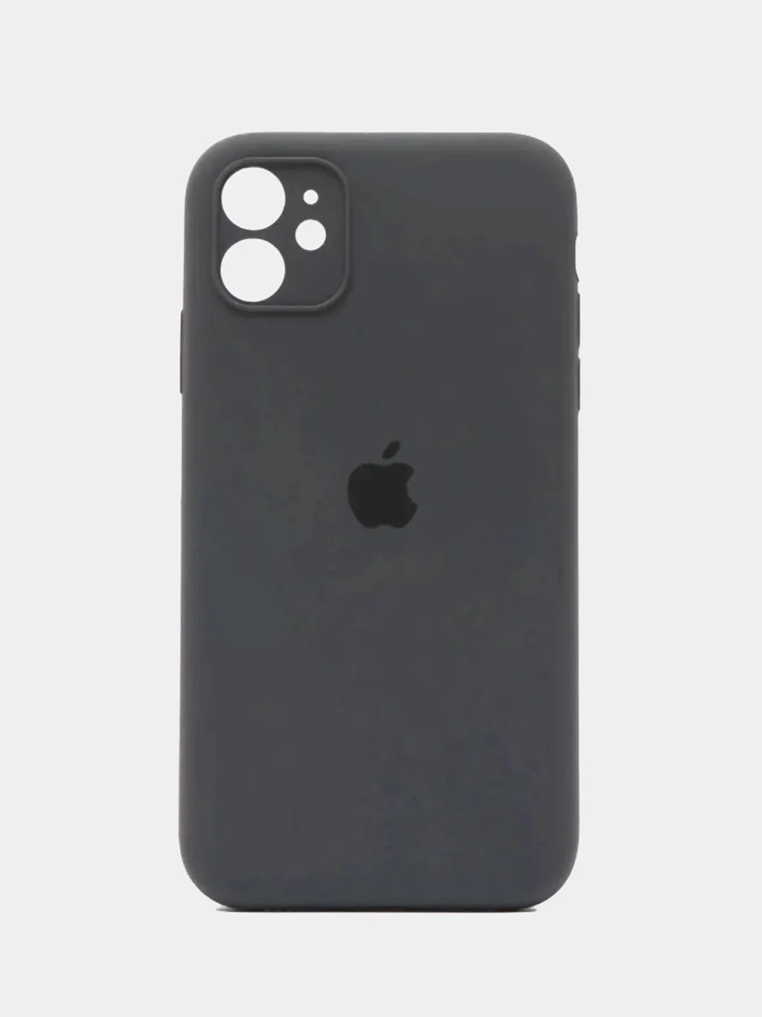 Тёмно-серый чехол Silicone Case iPhone 11 с защитой камеры с бархатной подкладкой