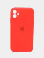 Красный чехол Silicone Case iPhone 11 с защитой камеры с бархатной подкладкой
