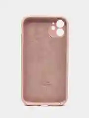 Бежевый меланж чехол Silicone Case iPhone 11 с защитой камеры с бархатной подкладкой