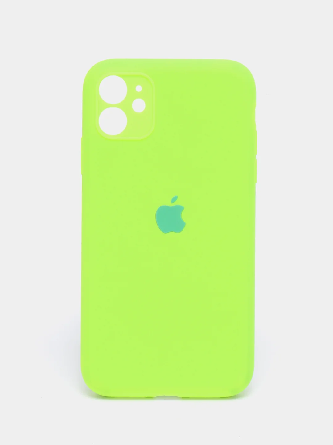 Лайм чехол Silicone Case iPhone 11 с защитой камеры с бархатной подкладкой