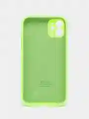 Лайм чехол Silicone Case iPhone 11 с защитой камеры с бархатной подкладкой