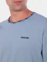 Серый металлик комплект домашней мужской пижамы SAILER: брюки и футболка с длинным рукавом