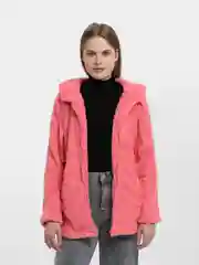 Розовый шуба женская "Тедди" из искусственного меха, короткая