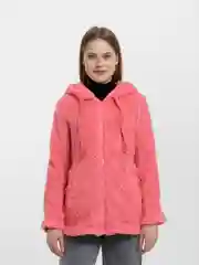 Розовый шуба женская "Тедди" из искусственного меха, короткая
