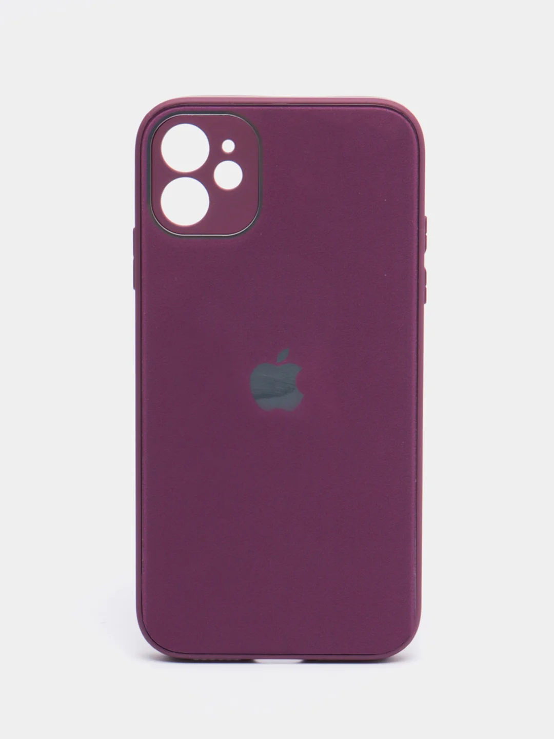 Пурпурный чехол для iPhone 11, силиконовый, со стеклянной панелью