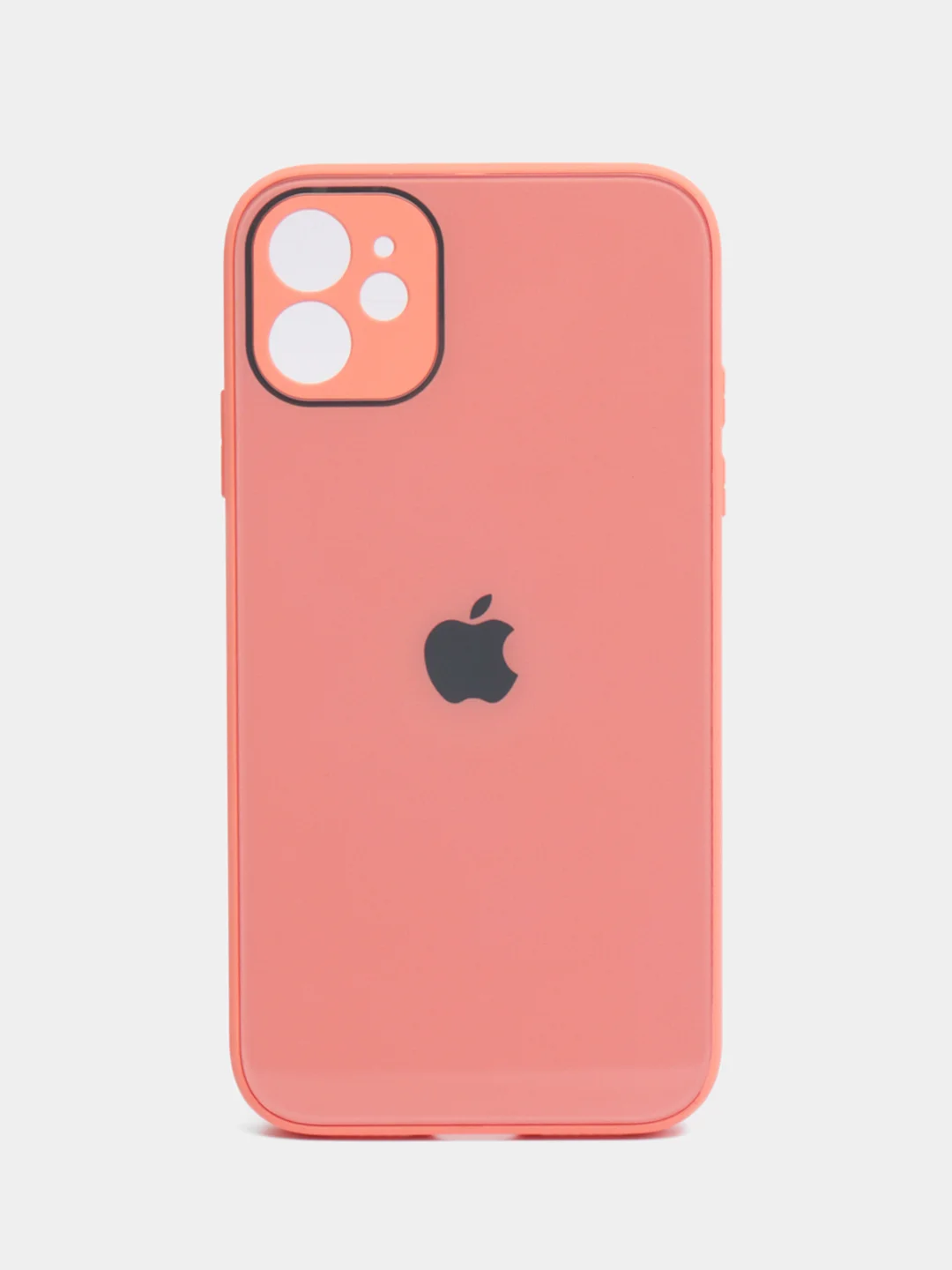 Оранжевый чехол для iPhone 11, силиконовый, со стеклянной панелью