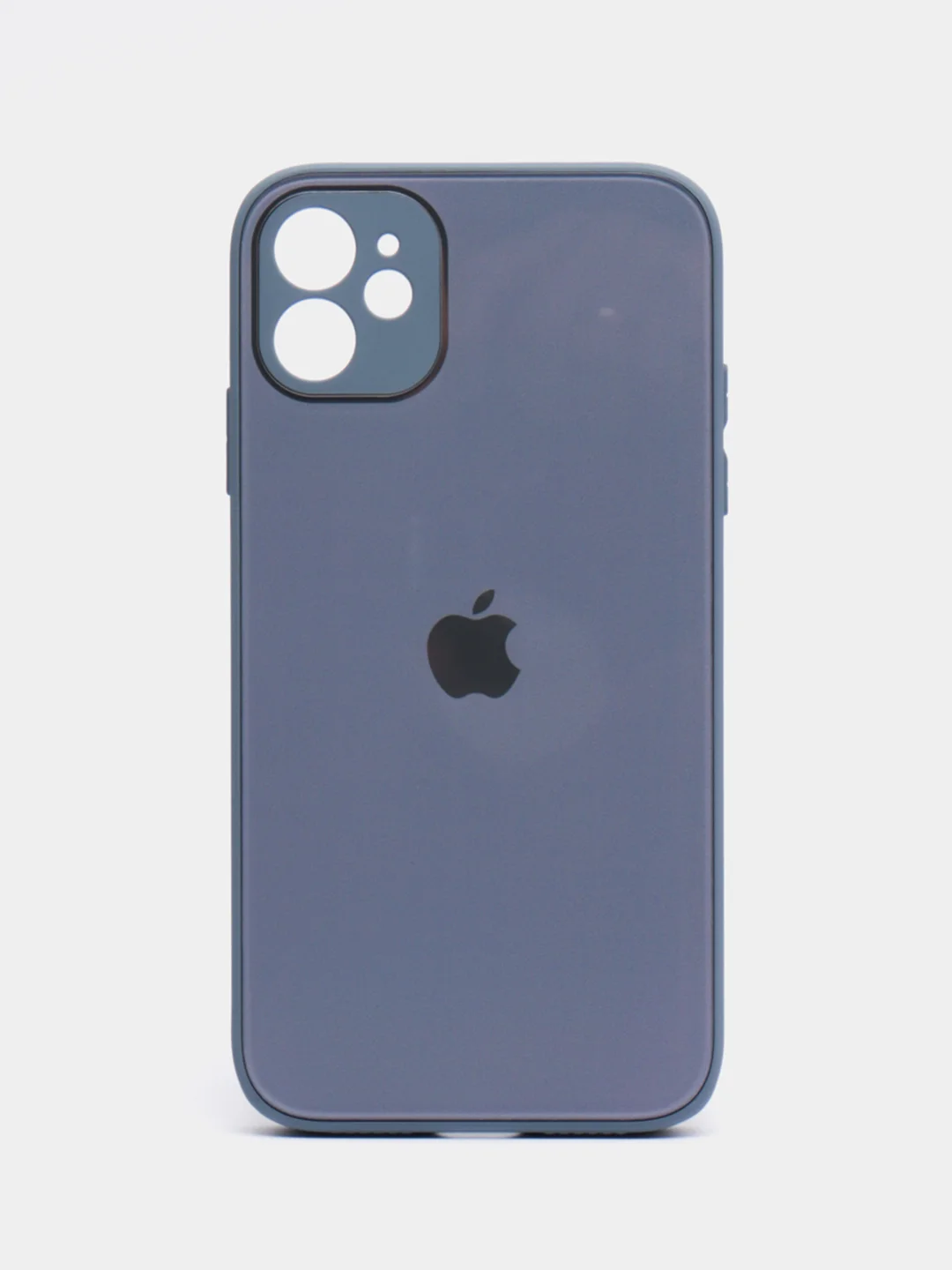 Светло-синий чехол для iPhone 11, силиконовый, со стеклянной панелью