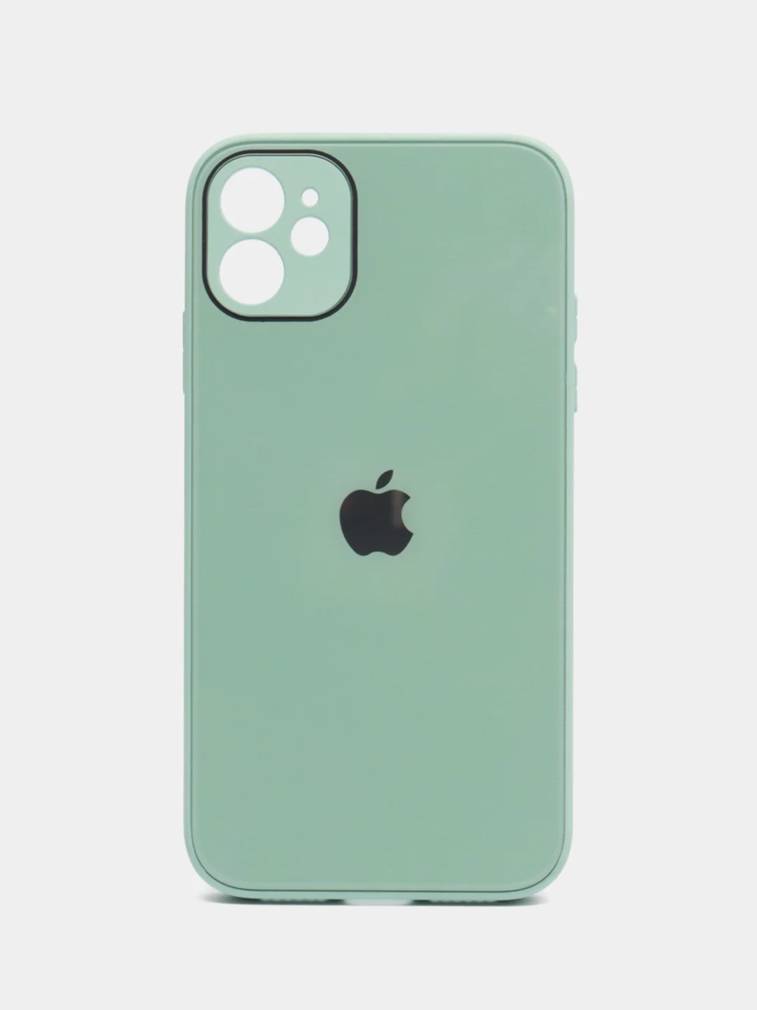 Мятный чехол для iPhone 11, силиконовый, со стеклянной панелью