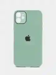 Мятный чехол для iPhone 11, силиконовый, со стеклянной панелью