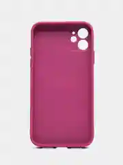 Тёмно-розовый чехол для iPhone 11, силиконовый, со стеклянной панелью