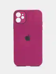 Тёмно-розовый чехол для iPhone 11, силиконовый, со стеклянной панелью