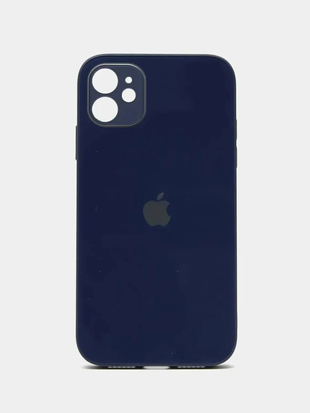 Темно-синий чехол для iPhone 11, силиконовый, со стеклянной панелью