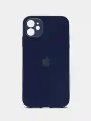 Темно-синий чехол для iPhone 11, силиконовый, со стеклянной панелью