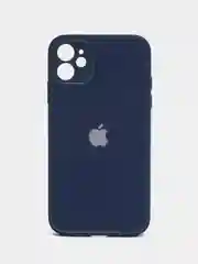 Темно-синий чехол для iPhone 11, силиконовый, со стеклянной панелью
