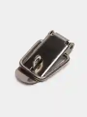 Серебряный замок-защелка на ящик "Лягушка Z15", накидной, с проушиной, 90*30*14 мм