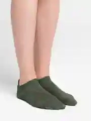 Зелёный хаки носки короткие женские "Ромашки"