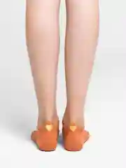 Коралловый носки короткие женские "сердце"