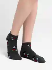 Серый меланж носки унисекс "Микки Маус", короткие