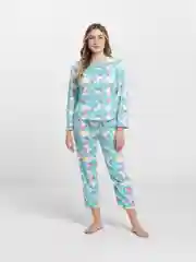 Бирюзовый пижама женская с брюками