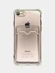 Чехол с карманом для карт на iPhone 11,12,13,14,Pro,Max,mini,7,8,7+,8+,X,XS,XR, прозрачны