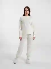 Молочный костюм спортивный женский, комплект свитшот и брюки