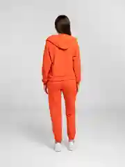Оранжевый спортивный костюм, женский, с капюшоном