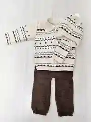 Серый костюм вязаный для мальчика, 80-86см