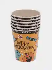 Желтый набор стаканов бумажный Halloween, 6 штук, 250 мл "Вечеринка Хэллоуин"