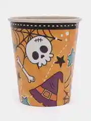 Желтый набор стаканов бумажный Halloween, 6 штук, 250 мл "Вечеринка Хэллоуин"