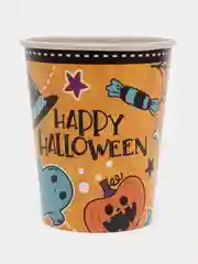 Желтый набор стаканов бумажный Halloween, 6 штук, 250 мл "Вечеринка Хэллоуин"