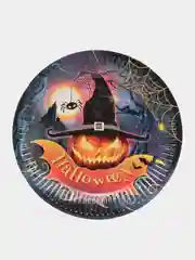 Морской набор тарелок бумажный  "Вечеринка Хэллоуин", 18 см, 6 штук "Halloween"