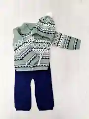 Зеленый костюм вязаный для мальчика, 80-86см