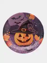 Оранжевый набор тарелок бумажный  "Вечеринка Хэллоуин", 18 см, 6 штук "Halloween"