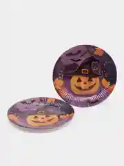 Оранжевый набор тарелок бумажный  "Вечеринка Хэллоуин", 18 см, 6 штук "Halloween"
